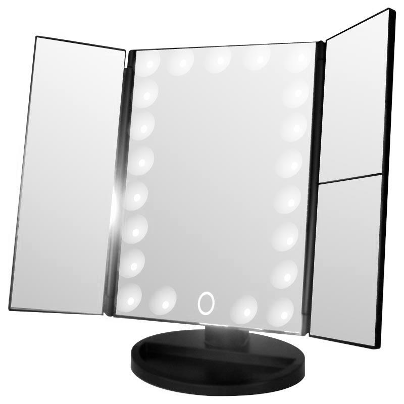 Espejo Led 1x2x3x (21 Led Lights) Blanco y Negro